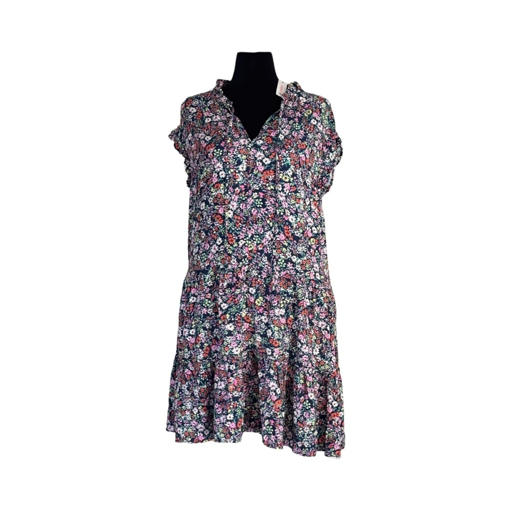 NWT Sundry Multicolor Floral Dress with Ruffle Sleeves